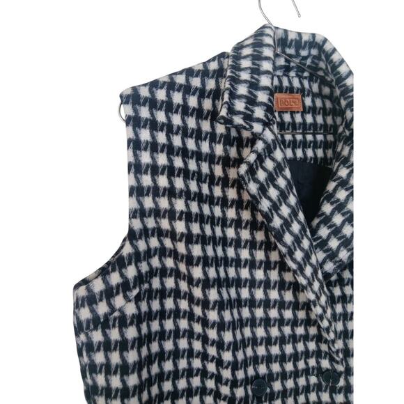 New POL Houndstooth Oversized Soft Fleece Longline Coat SZ S - Picture 7 of 12